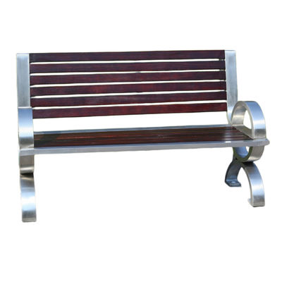 Stainless Outdoor Metal Bench 3 Seater Garden Bench Metal Wood