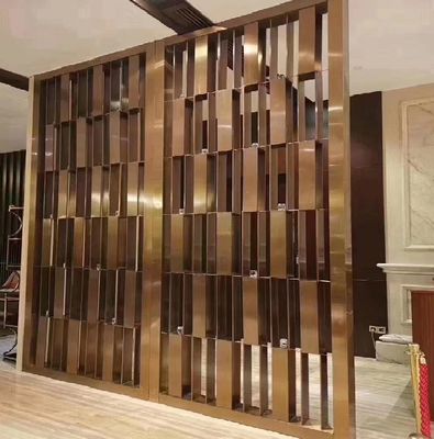 Rose Gold Metal Room Divider Retro Room Divider Screen Stainless Steel