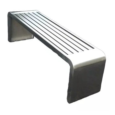 Silver Stainless Steel Outdoor Metal Bench 1800mm-2000mm Length Backless Patio Bench