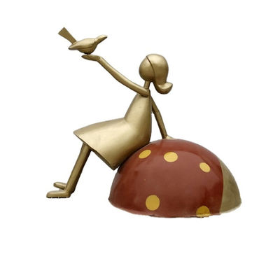 Bronze Girl Decorative Metal Sculpture People Garden Bronze Human Statue