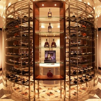 Customized Stainless Metal Wine Cabinet Metal And Glass Bar Cabinet