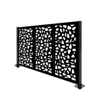 Fashion Black Aluminum Privacy Fence Panels Laser Cutting Metal Modern
