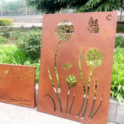 Decoration Corten Steel Privacy Panels Garden Corten Steel Fencing Panels