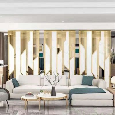 Stainless Marble Room Divider Screen Modern Partition For Living Room