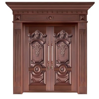 Entrée principale de relief par laiton d'entrée de porte à deux battants en bronze décorative de porte