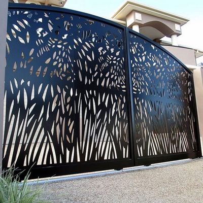 Exterior Front Decorative Metal Gate Aluminum Laser Cut Privacy Screens Outdoor