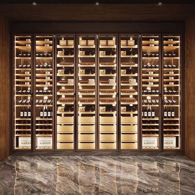 LED Wine Fridge With Temperature Control Decorative Metalwork Wine Fridge Cabinet