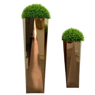 Hexagonal Stainless Steel Metal Planter Large Flower Pot Casting Tech