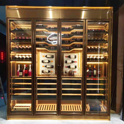 304 Stainless Steel Wine Cabinet With Refrigeration Perfect Color Wine Shelf