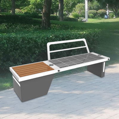 Galvanized Metal Outdoor Solar Powered Smart Benches Elegance And Durability Seat