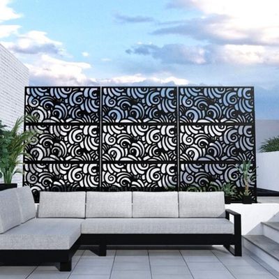 Laser Cutting Black Aluminium Fence Panels Decorative Metal 5 Ft X 8 Ft