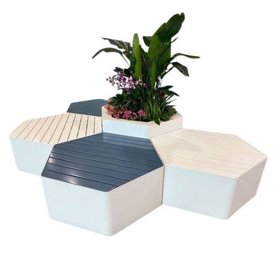 SS Outdoor Metal Bench Personalised Garden Benches With Planters