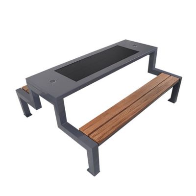 Outdoor Park Solar Powered Benches All In One Solar Panel Bench Table