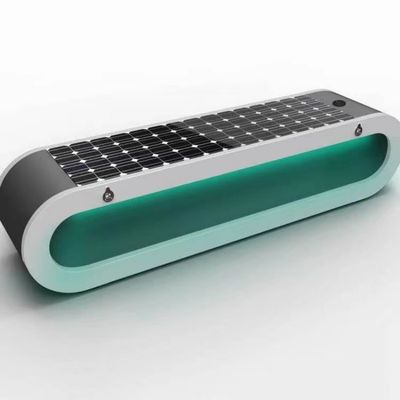 High End White Oval Solar Smart Bench Solar Power Wireless Charging Bench