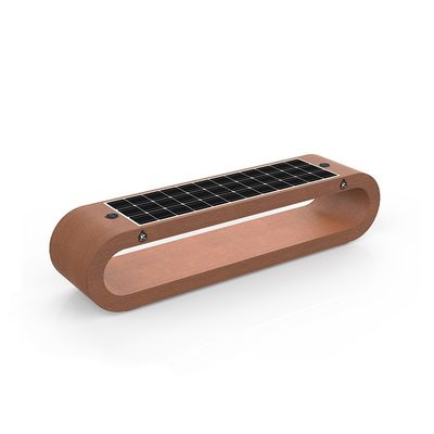 Outdoor Wood-Like Grain Metal Smart Bench Park Round Oval Solar Bench