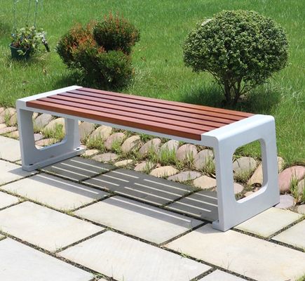 Stainless Steel  Wood Outdoor Metal Bench Parks And Gardens