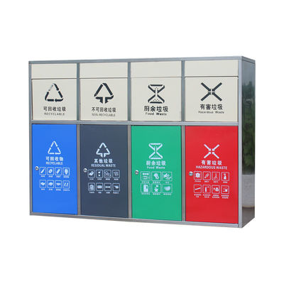 Commercial Stainless Steel Trash Bin Metal Outdoor Waste Bin For Parks