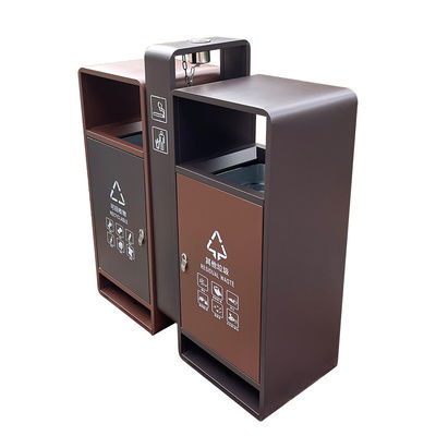 Customized Rectangle Sleek Design Metal Trash Bin With Steel Inner Bin