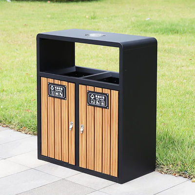 Black Modern Stainless Steel Trash Bin With Galvanized Steel Inner Bin
