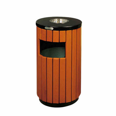 Custom Black Circular Rubbish Bin Metal Single Bucket Waste Bin
