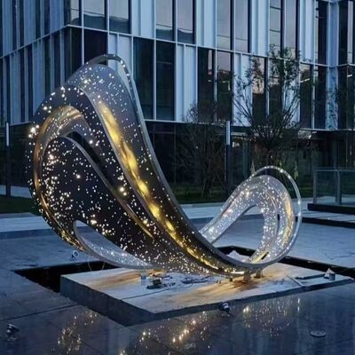 Versatile And Durable Metal Feather Sculpture With Lights Suitable For Office Lobby Hotel Entrance